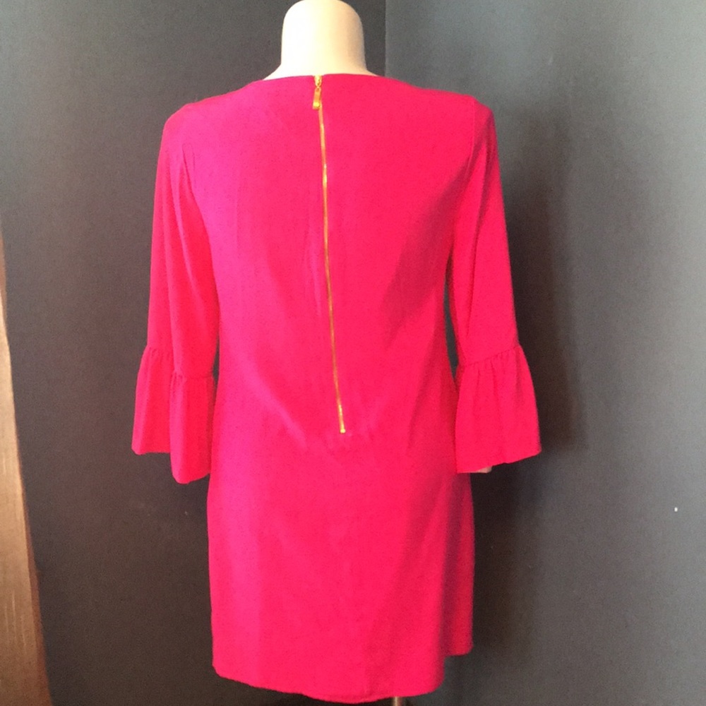 Julie Brown NYC 100% silk bright pink dress size12 - Picture 3 of 5
